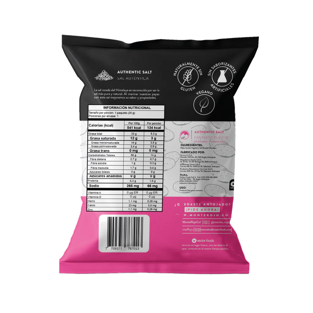 Papas sal rosada del Himalaya, Monterojo, Alimentos Sostenibles
